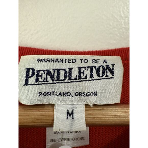 Vintage Pendleton Cardigan And Sweater Set Size Med Argyle Red Silk/Cashmere - Picture 4 of 6
